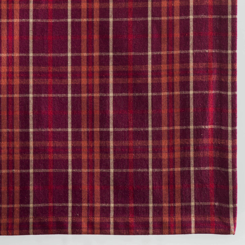 Checkered 100% Cotton Table Runner, Rhododendron