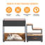 Elevated Dog Bunk Bed with Pet Window Perch - Multi-Level Pet Furniture with Non-Slip Steps, Storage Drawer and Vintage Design for Small to Medium Pets