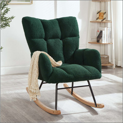 Fauteuil berçant et oscillant rembourré et rembourré en tissu