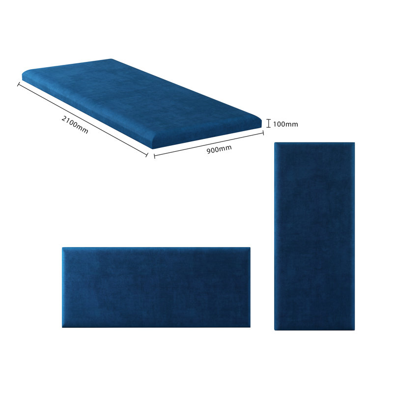 Nayali 90cm x 210cm Upholstered Wall Paneling, Navy