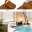 Plateau réglable pour baignoire avec porte-bouteilles et porte-bouteilles-677761946