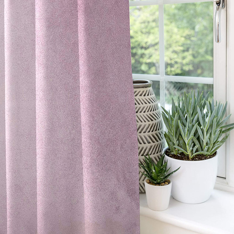 Kronberg Room Darkening Curtains / Drapes Pair, Light Purple, Width 116 x Drop 228cm