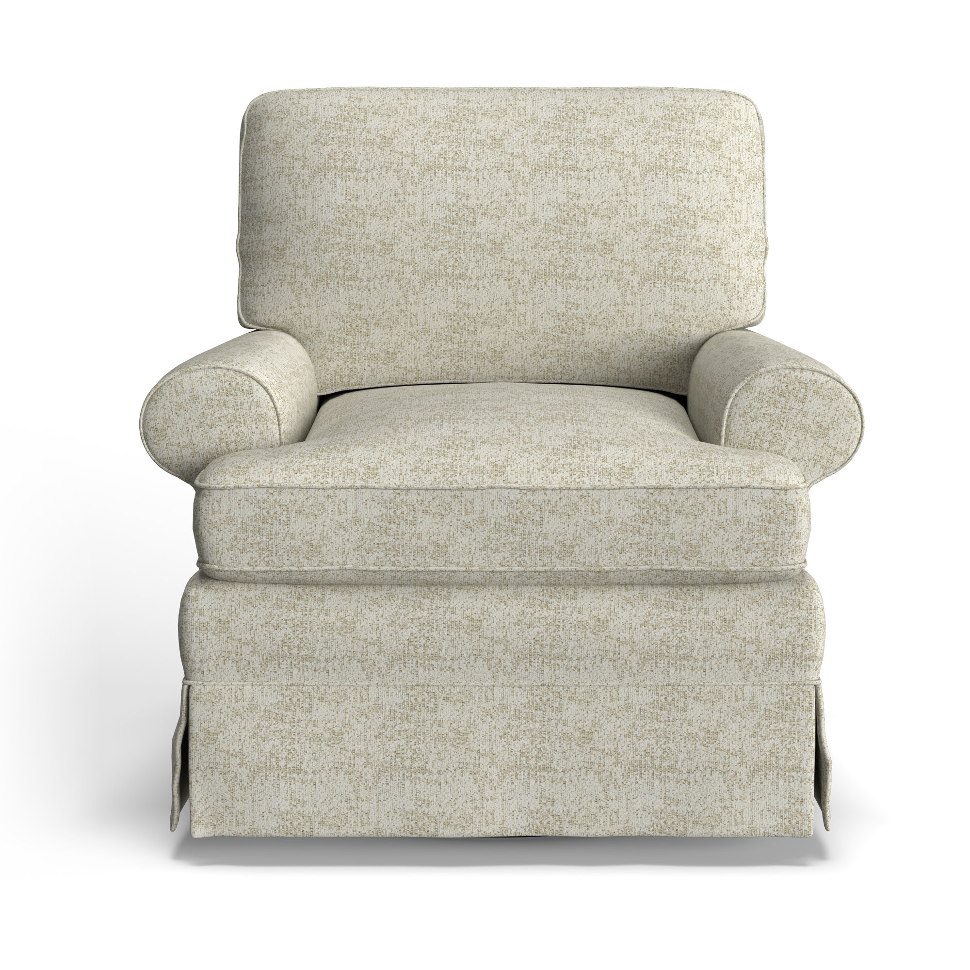Upholstered Swivel Armchair, Malibu Parchment Performance Chenille