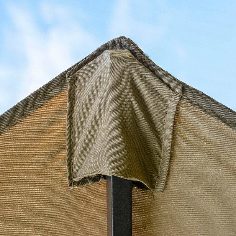 Parasol extérieur rectangulaire en acier de 15 pi Outsunny, 15.1" W x 8.9" D, Brun