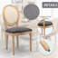 Ensemble de salle à manger rond 5 pièces avec chaises de salle à manger françaises en rotin rembourrées-27177337-27177338