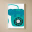 «Retro Téléphone Blue» par Jen Bucheli - Impression sur toile