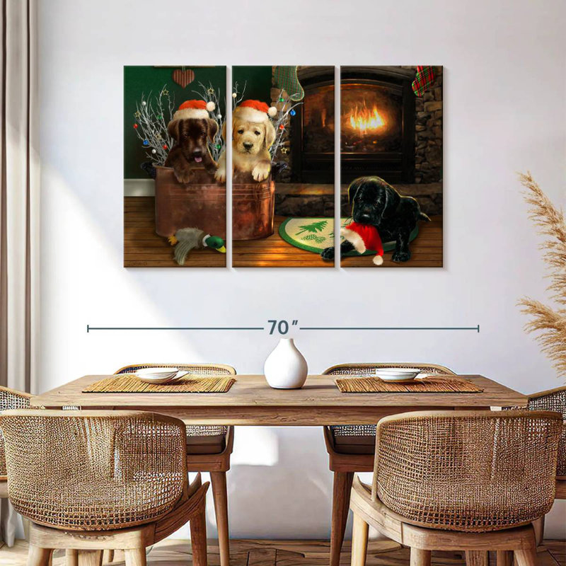 Trio Brampt Fireside Lab, H 36 po x l 57 po