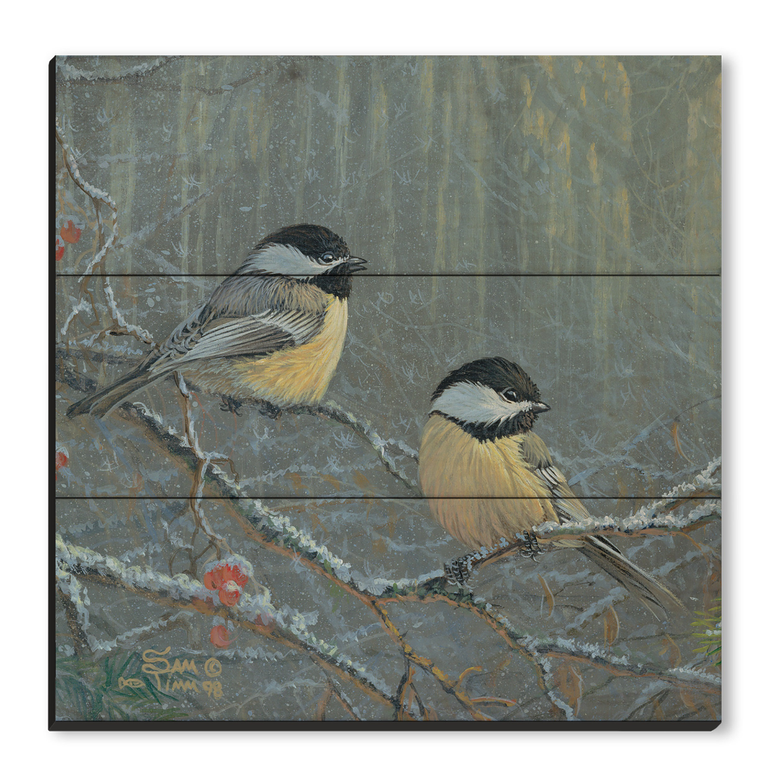 House & Homebody Co. Winterbreeze Chickadees by Sam Timm Painting Print ...