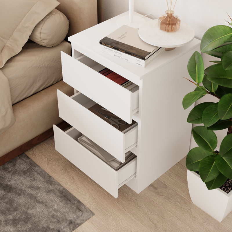 Prakrit 40cm W 3 - Drawer Chest of Drawers, White