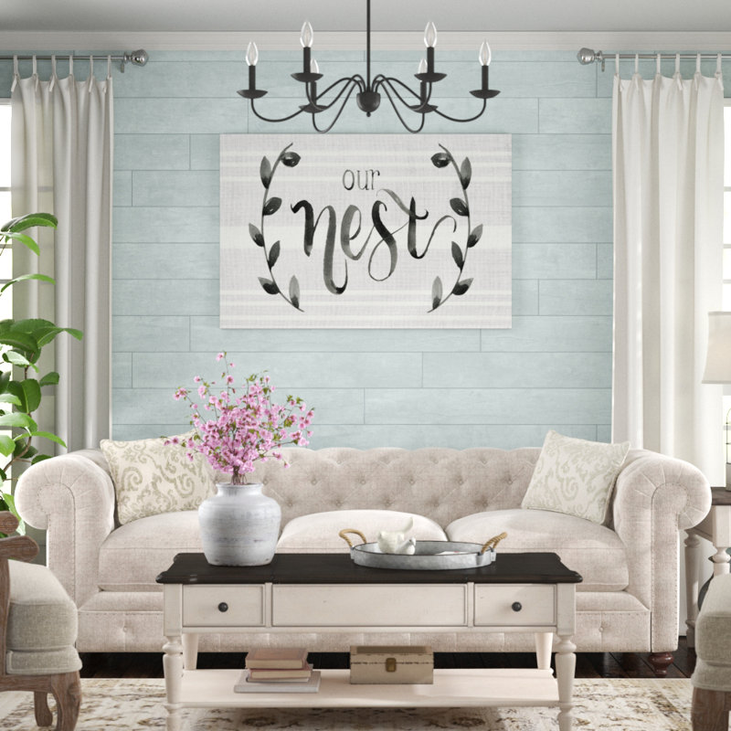 Our Nest is Blessed I by Jennifer Paxton Parker - Wrapped Canvas Typography Print, 81cm H x 122cm W, Black Floater Framed