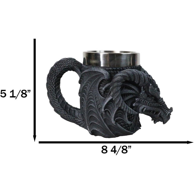 Tasse à café en fausse pierre avec gargouille Behemoth 16 oz
