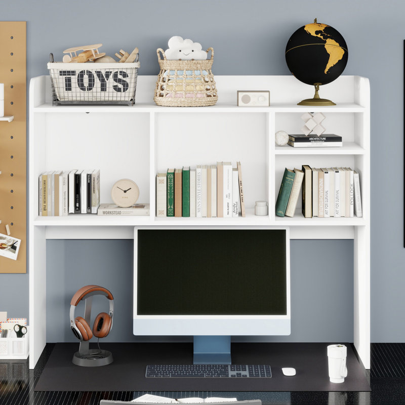 Desktop Bookshelf, High-Capacity Wood Desk Hutch Organizer With 5 Shelves For Computer Desk, Desktop Shelf Bookshelf Storage For  Office, College Dorm