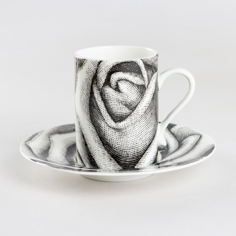 Ensemble de tasses à café en porcelaine tendre 4 pièces Rose