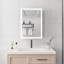 Armoire de salle de bain 2820 pouces - lumières DEL avec miroir, gradateur, affichage de l'heure et de la température, montage en surface, horloge d'apparence élégante 1 porte