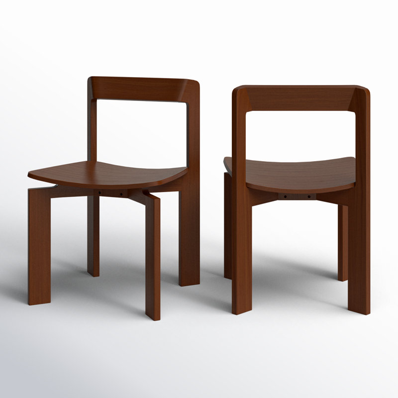 Leola Brown Ash Low Back Side Chair Set