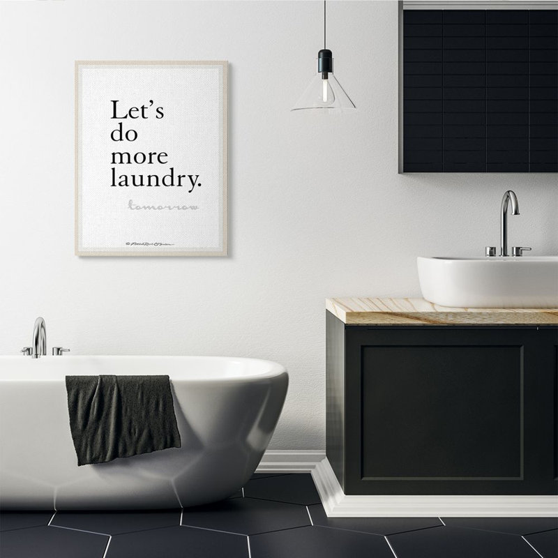 Do Do Laundry Laundry Demain Bath Bath Design par Patrick Reid O'Brien - impression d'art textuel, Toile tendue
