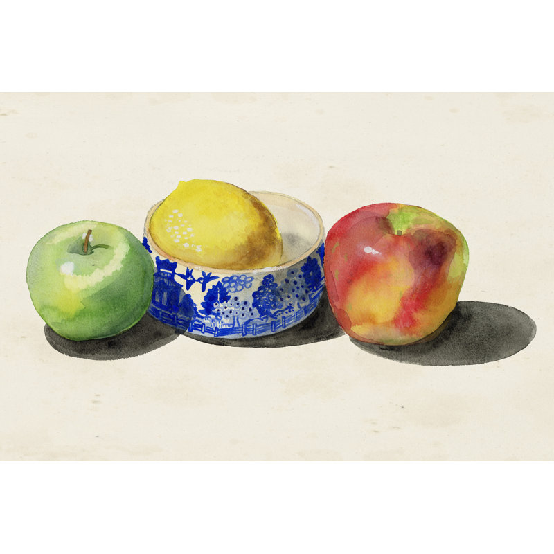Still Life with Apples and Lemon I by Alicia Ludwig - Wrapped Canvas Painting Print, 81cm H x 122cm W, Wrapped Canvas
