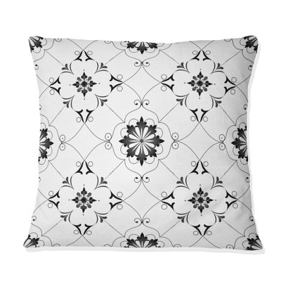 White Modern   Quatrefoil II - Modern Throw Pillow