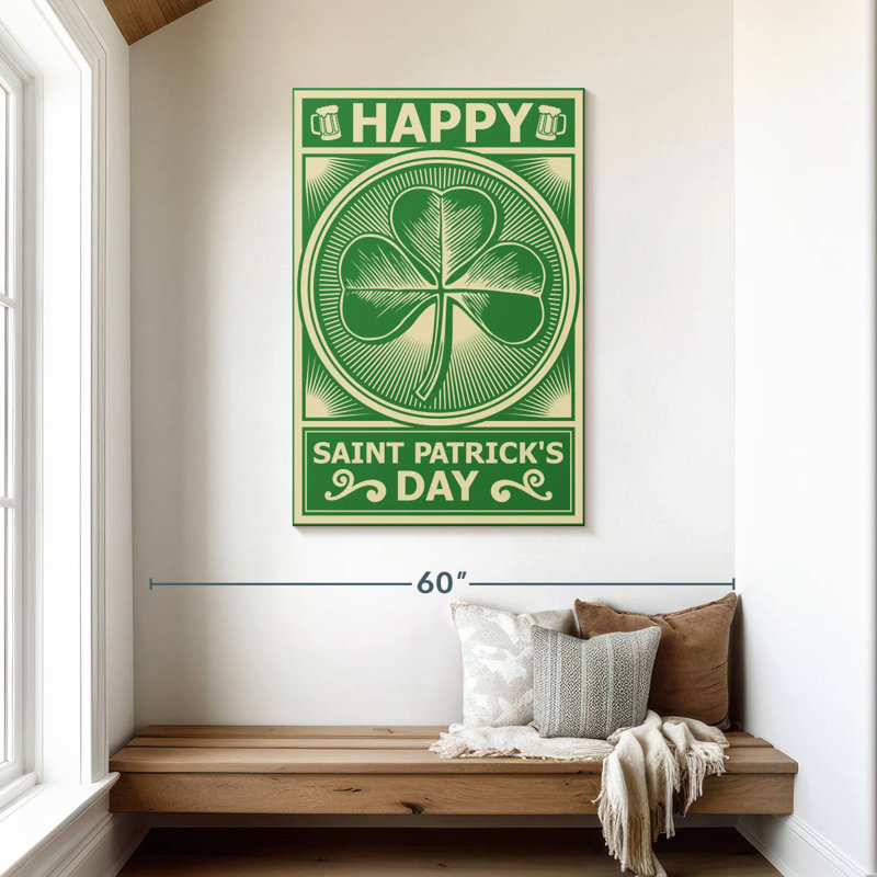 «Lelend Happy St. Patrick's Day» rétro, H 45 po x l 30 po