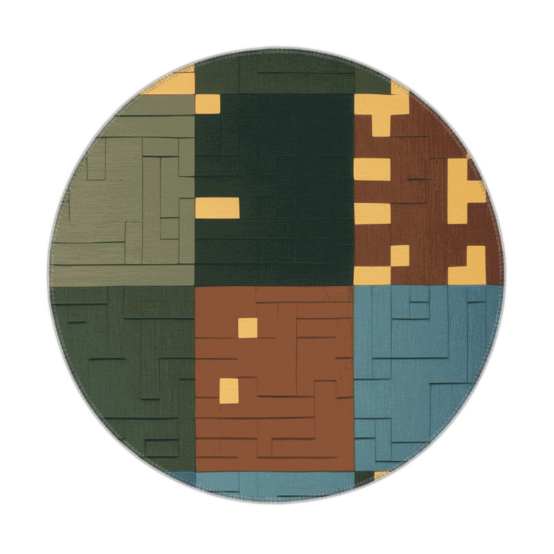 Tapis intérieur et extérieur Earth Grid Harmony, Rond 5 pi