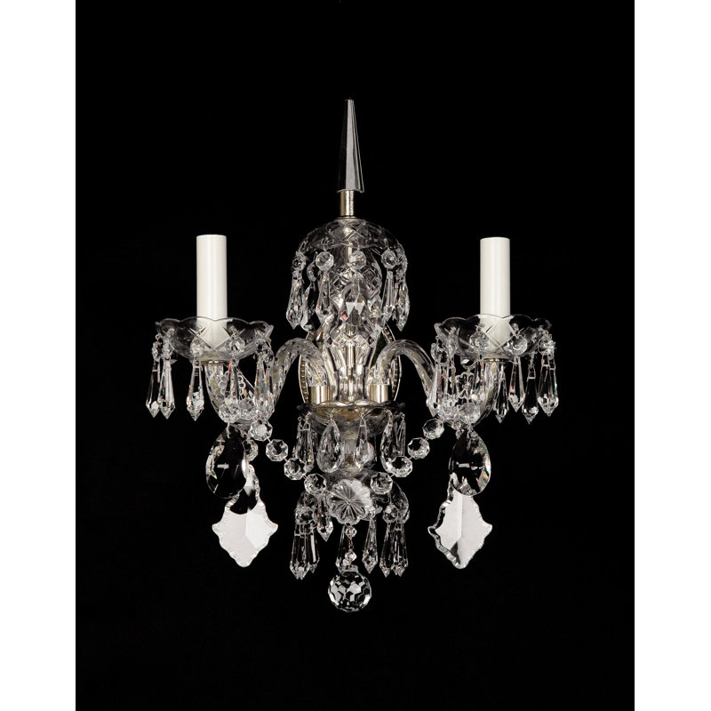Cribb Crystal Glass Candle Wall Light, Polished Chrome