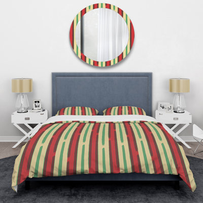 Ensemble de housse de couette en microfibre brun / bleu / beige 3 pièces