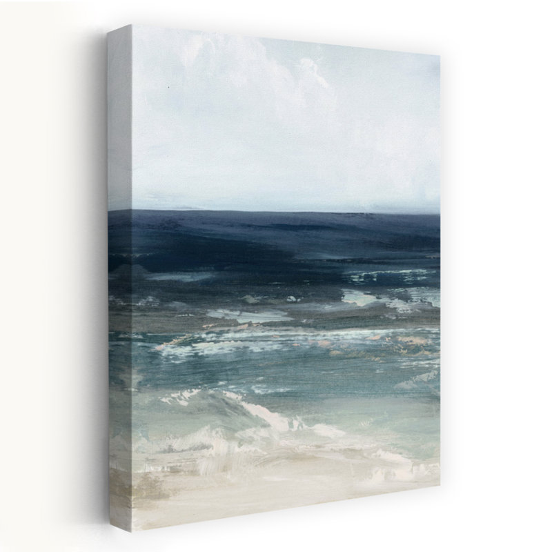 Art contemporain abstrait océan serein, art marin contemporain, H 24 po x l 16 po