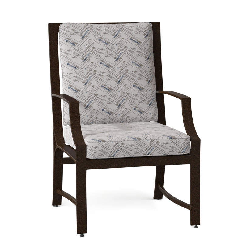 Seal Cove Outdoor Dining Armchair, Chestnut Brown, Denver Scarlett Sunbrella®