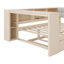 Lits doubles modernes avec rangement multifonctionnel, fabrication en bois, revêtement crème, utilisation à la maison