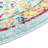 Round Floral Power Loomed Polypropylene Area Rug in Aqua/Blue/Orange-741886135
