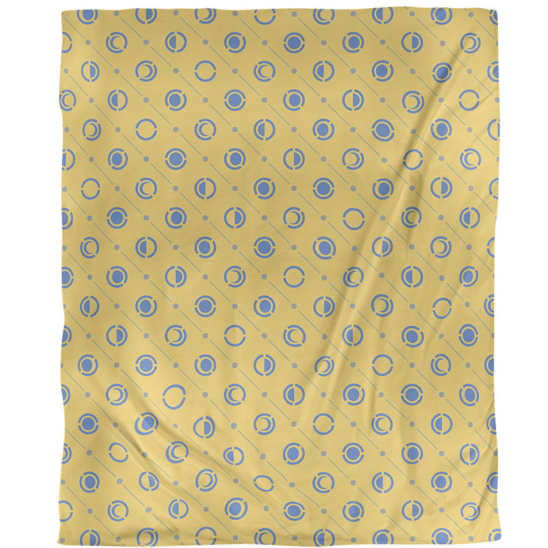 Housse de couette simple Moon phases, Housse de couette pour lit simple, Jaune/bleu ciel, Microfibre