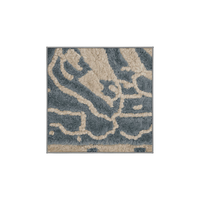 Tapis gris soyeux et moelleux, Carré 5 pi