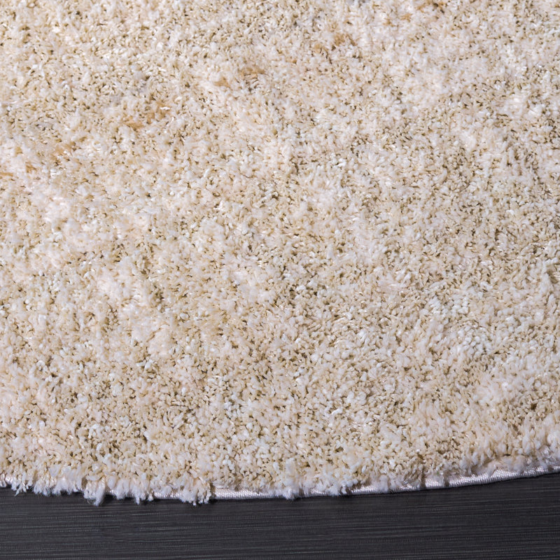 Everett Shag Performance Solid Color Indoor Rug, Round 6'7"
