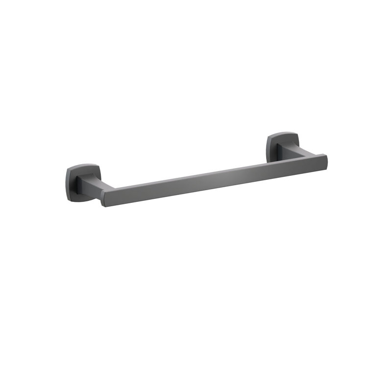 Porte-serviettes évasé transitionnel 9 po avec rosette carrée Emtek, Dos plat, H 1,625 po x L 13,375 po x P 3,125 po