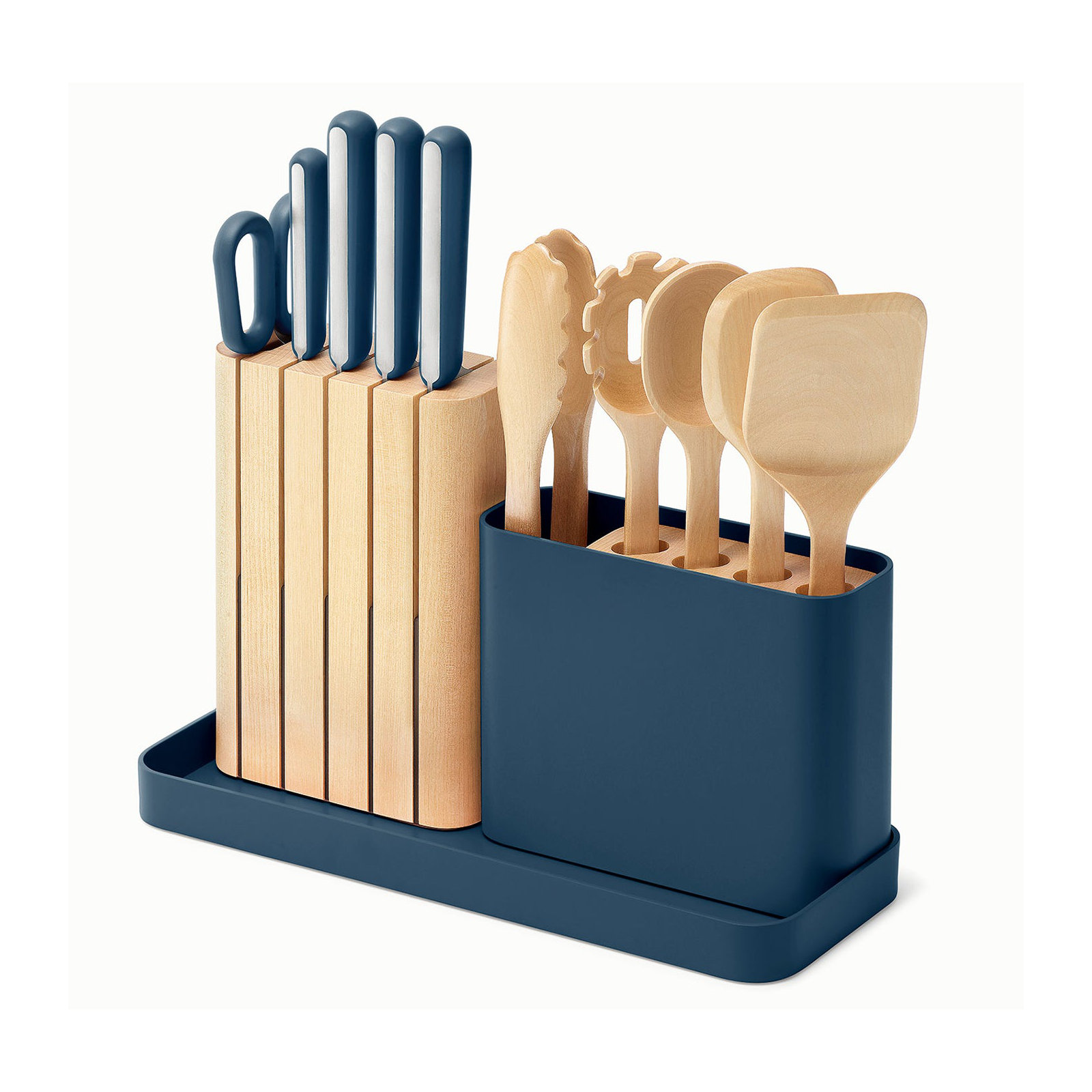 Caraway 14Pc Knife & Utensil Set, Navy