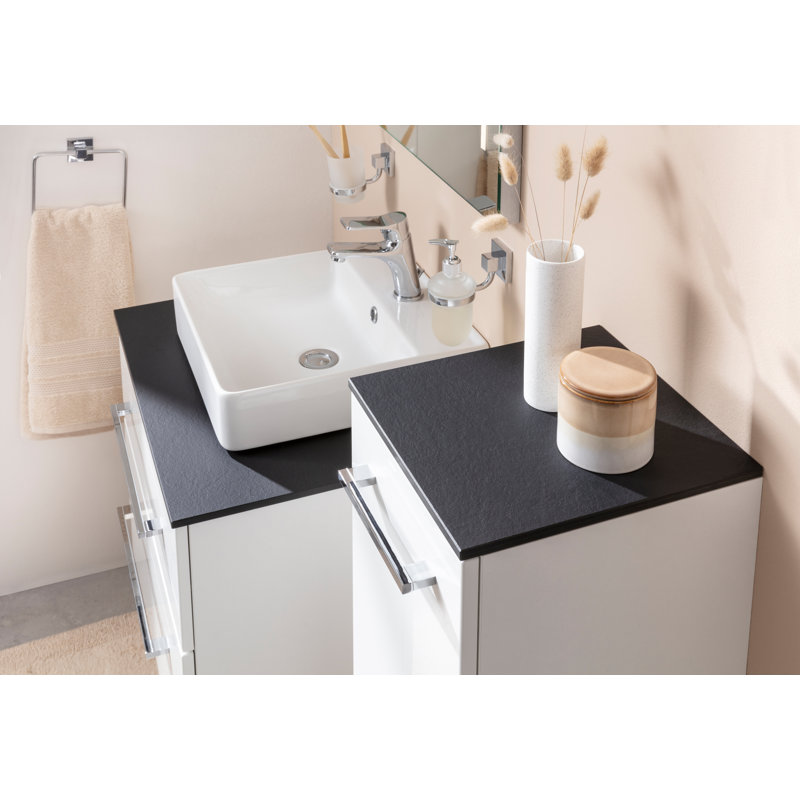 Bathroom Cabinet, White/Black