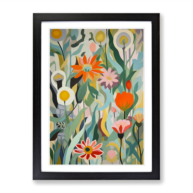 FRM-V0523-973X Flowers Retro Vol.4 - Picture Frame Print, Black Framed, 34cm H x 25cm W x 2cm D