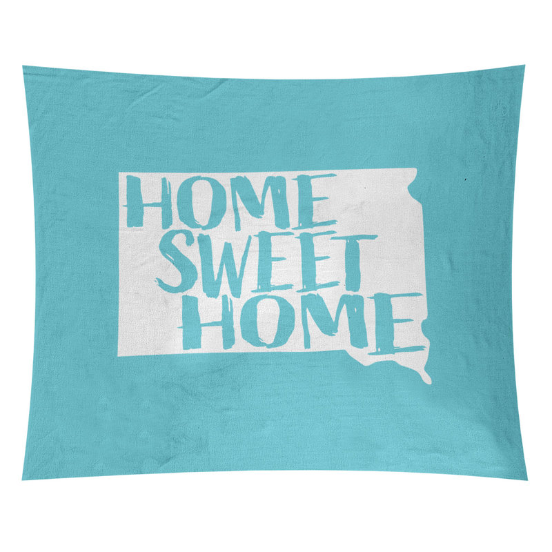 Tapisserie Home Sweet South Dakota, H 27,5 po x l 37,5 po, Bleu sarcelle