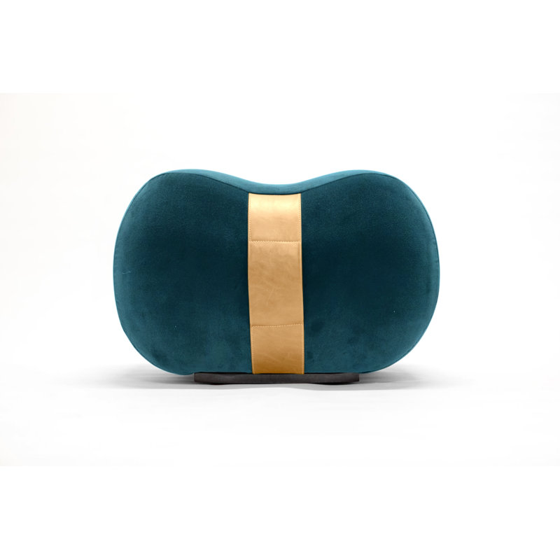 Milo Velvet Ottoman, Ming/Umber Velvet