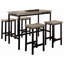 Ensemble de table 5 pièces à hauteur de comptoir à deux tons Chaises de salle à manger en PVC