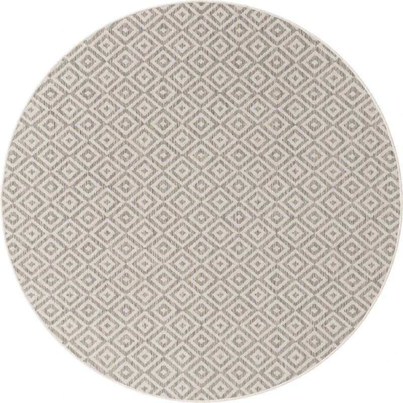Tapis d'extérieur couleur brun clair, Rond 6 pi 7 po