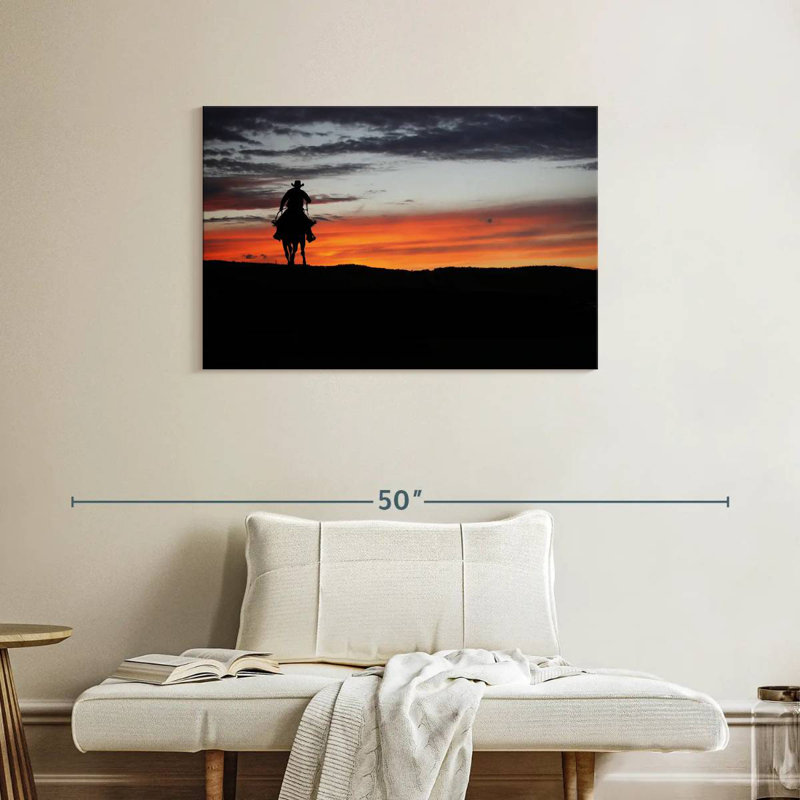 Lelar Cowboy At Dusk, 24" H x 36" W