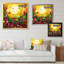 Champ de fleurs et soleil - impression d'art mural traditionnel en bois-1367832627-1367832626