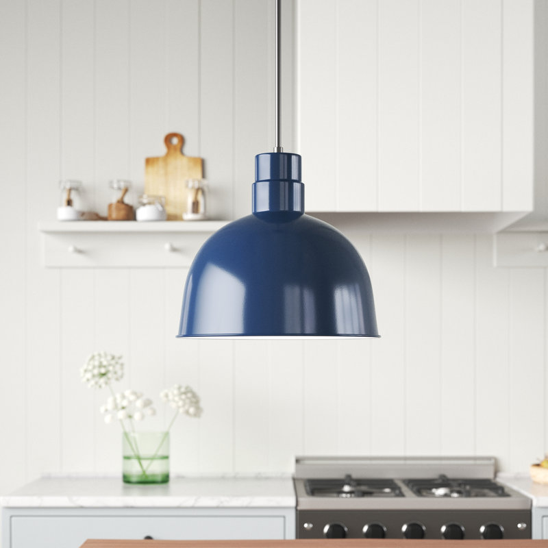 Helena 1 - Light Single Pendant, Navy Blue, 11.5" H x 12" W x 12" D