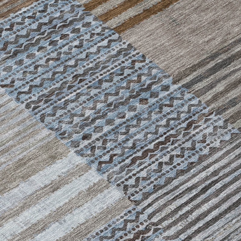 Machine Washable Indoor/Outdoor Chantille ACN2749 Striped Rug, Chocolate, 8' x 10'