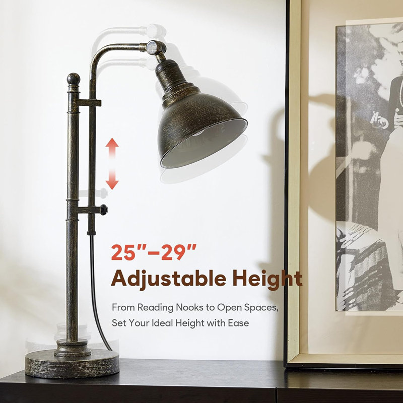 Lampes de travail de style industriel en métal 25 po à 29 po
