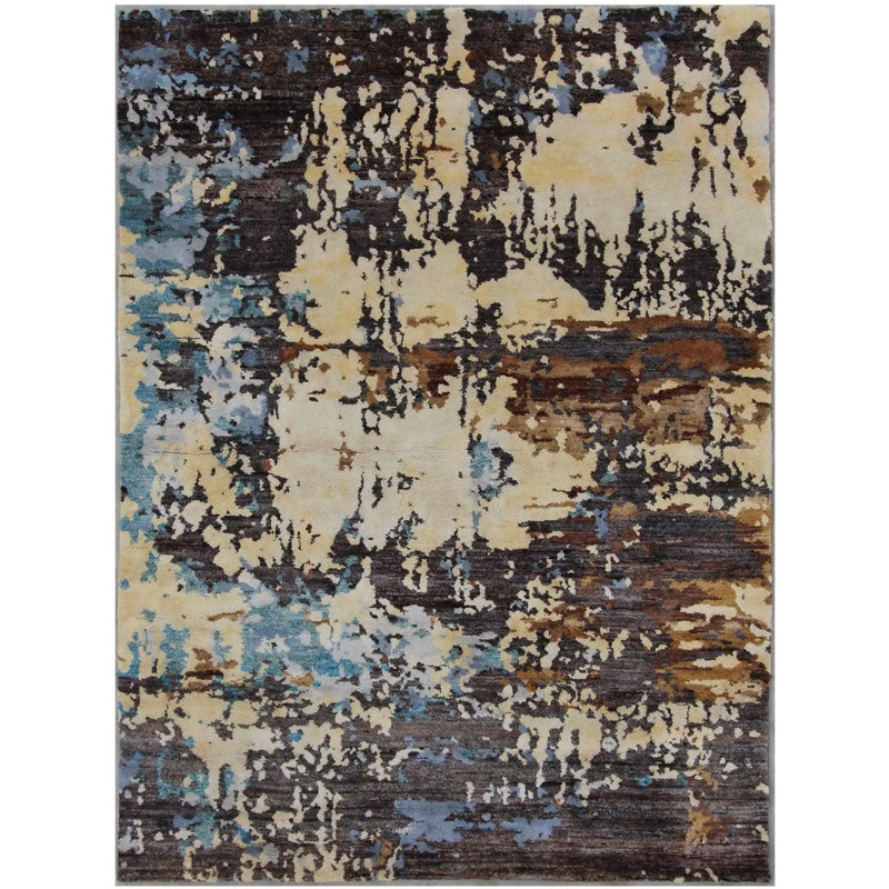 Geometric Hand Knotted 147cm X 200cm Area Rug