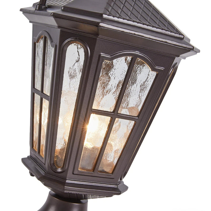 Aluminum Pier Mount Light With Dusk To Dawn, Bronze