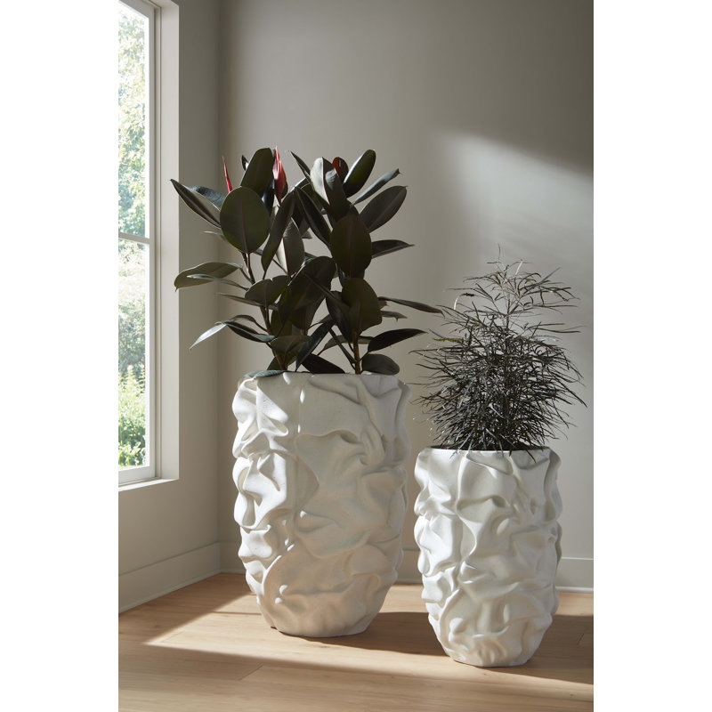 Drape Planter, White Stone, SM