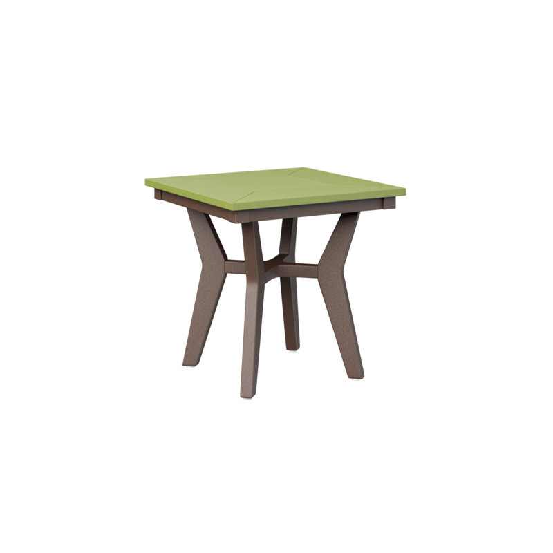 Mayhew Outdoor Square Side Table, Kiwi Green, Chocolate Brown